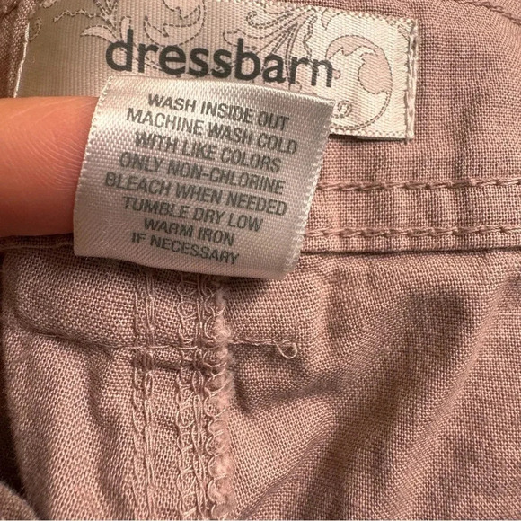 Dressbarn Capri Pants Pale Pastel Pink Drawstring Wide-Leg Cotton 10 NWT - Picture 13 of 13